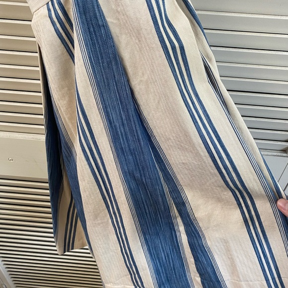 Polo by Ralph Lauren Dress - Criss cross Fit and Flare Blue Cream Size 12 - Picture 9 of 11